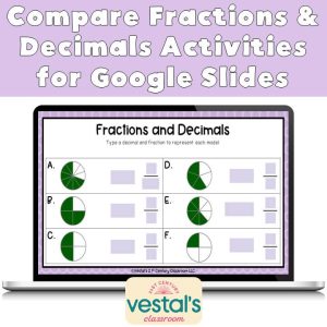 Comparing Fractions and Decimals Activities for Google Slides