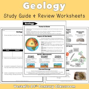 Geology Study Guide and Review Worksheets