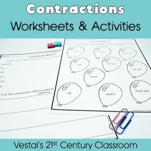 Apostrophes in Contractions Worksheets