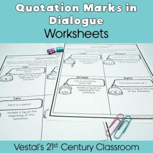 Quotation Marks in Dialogue Worksheets