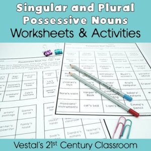 Singular and Plural Possessive Nouns Worksheets