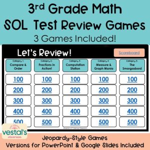 3rd Grade Math SOL Test Prep Review Games