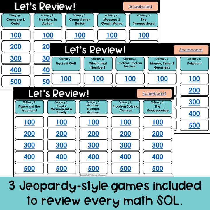 3rd Grade Math SOL Test Prep Review Games - Image 2